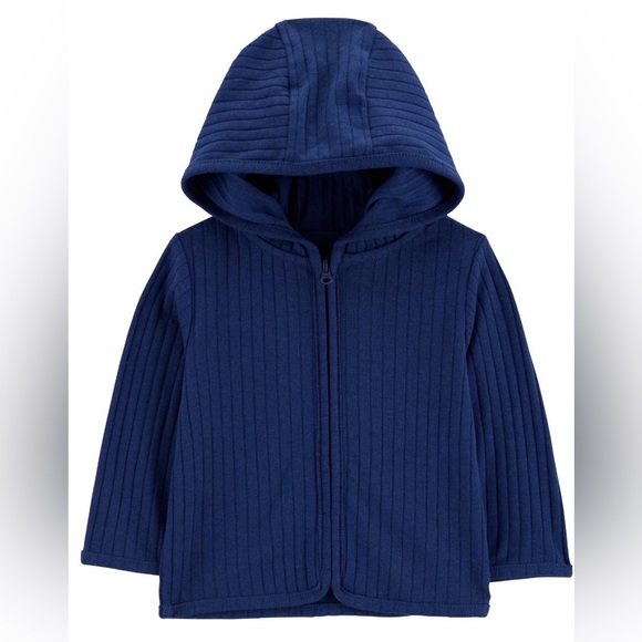 Carter's Child of Mine Blue/White Baby Boy Cardigan 3 Pc Outfit - Picture 5 of 8